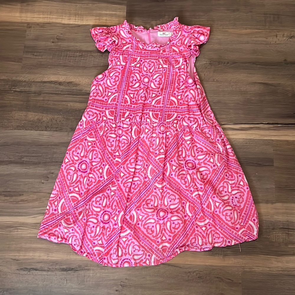 Vineyard Vines Island Scarf Print Ruffle Dress